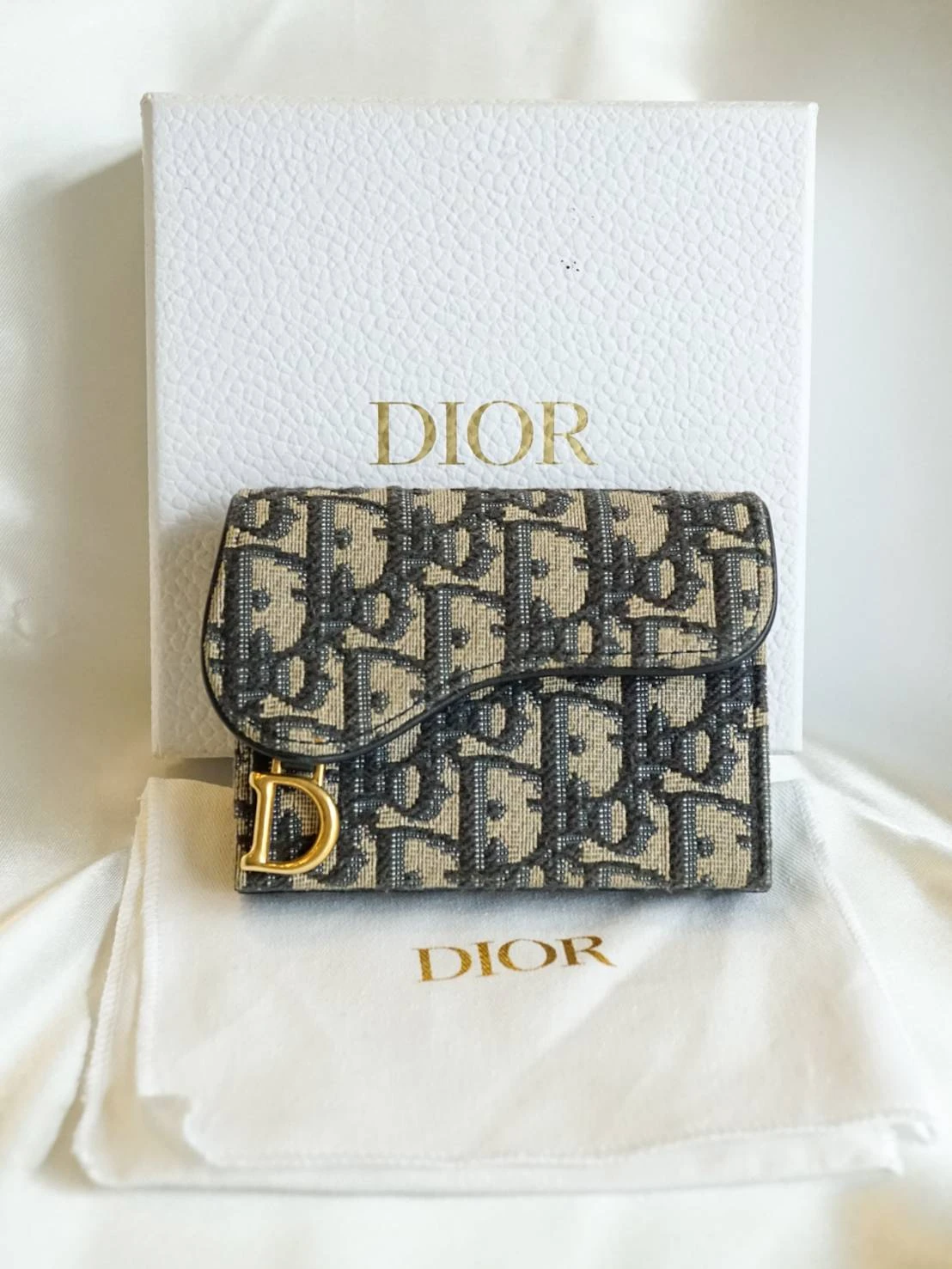 Christian Dior Saddle Jasmine Gusset Card Holder