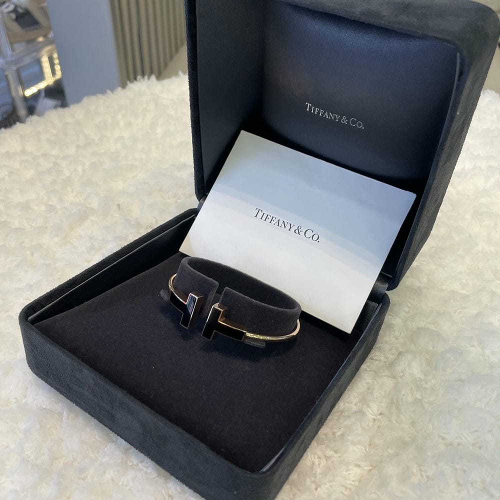 tiffany & co Black Onyx Wire Bracelet in Rose Gold